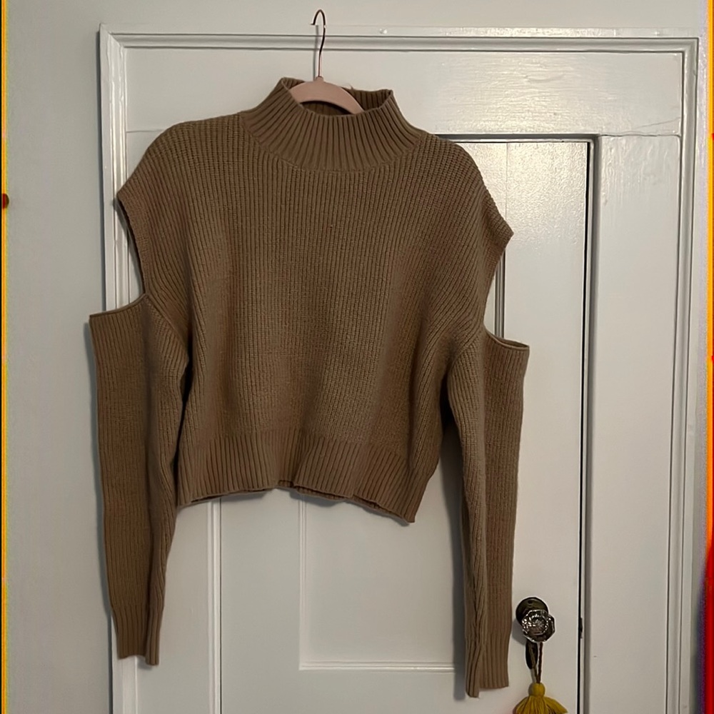 F21 mock neck cutout sweater